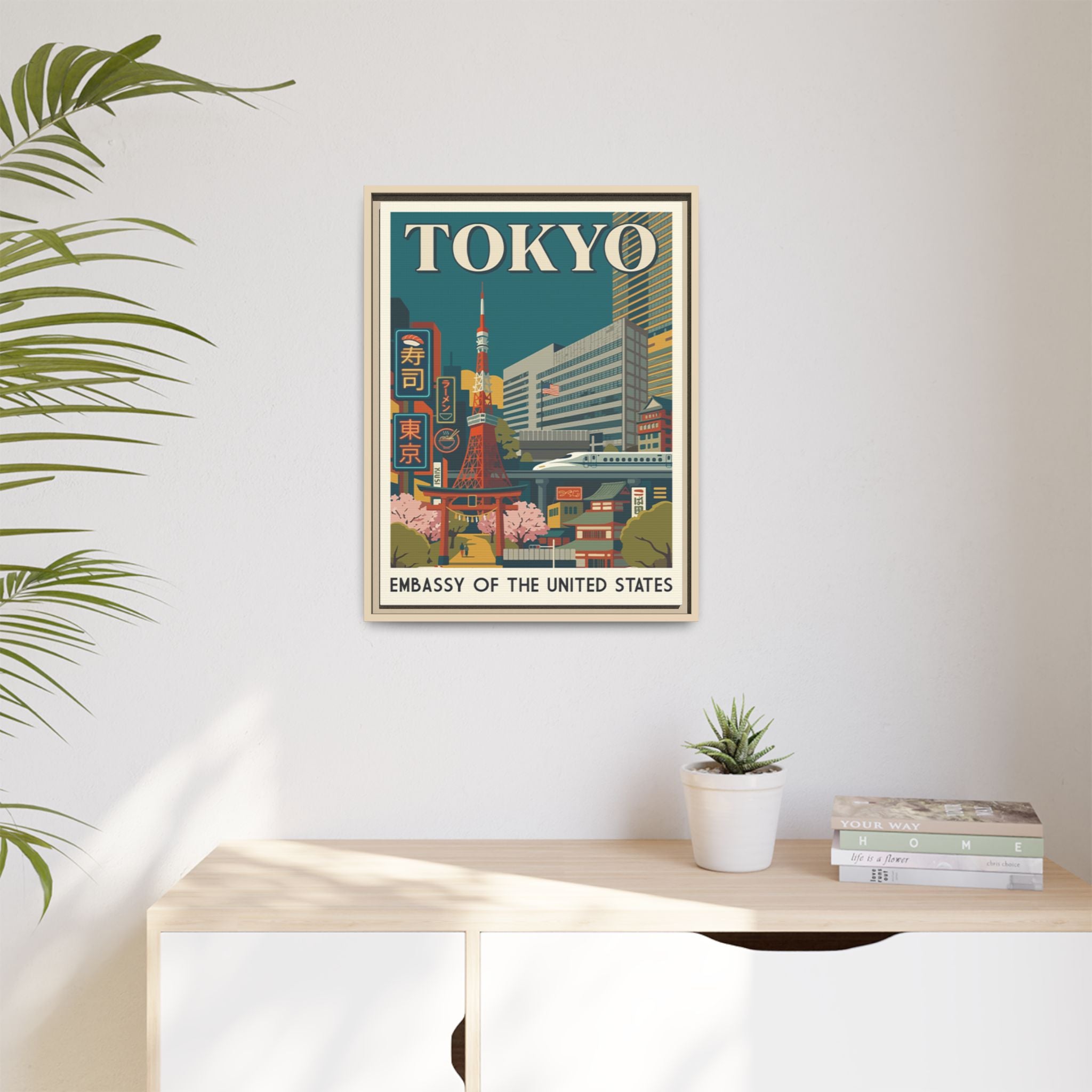 Tokyo Embassy Wrapped Canvas Framed