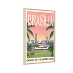 Brasília Embassy Wrapped Canvas Framed