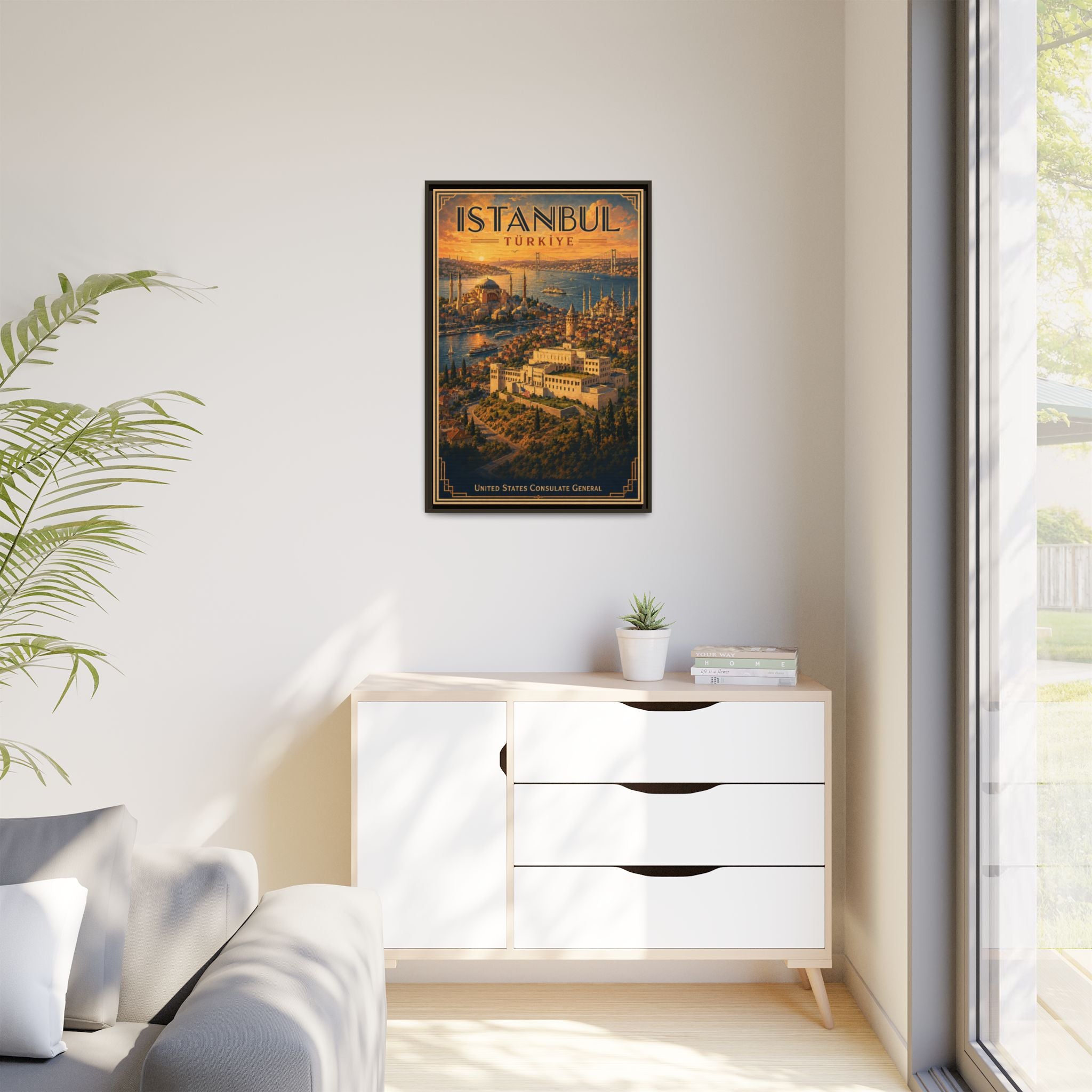 Istanbul Consulate General Wrapped Canvas Framed