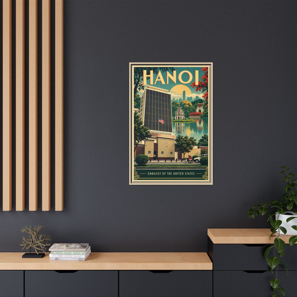 Hanoi Embassy Wrapped Canvas Framed