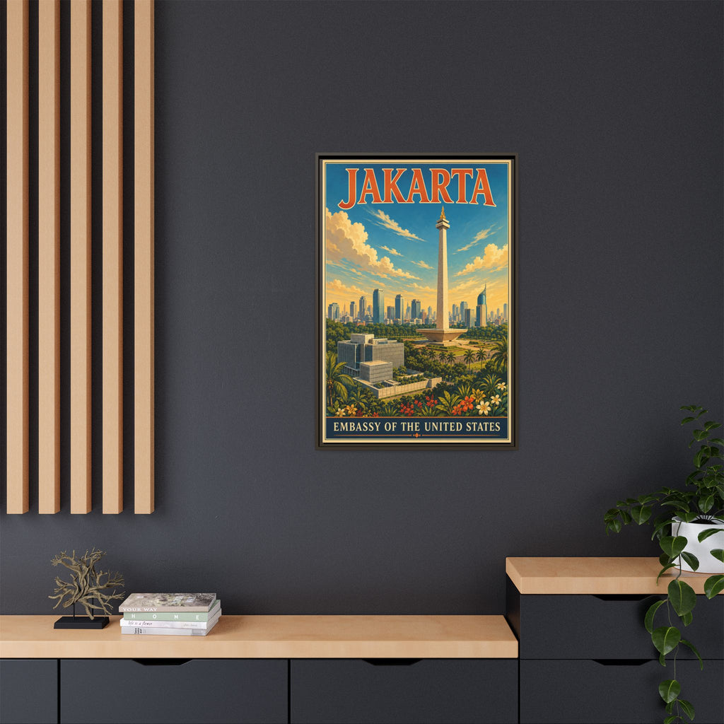Jakarta Embassy Wrapped Canvas Framed