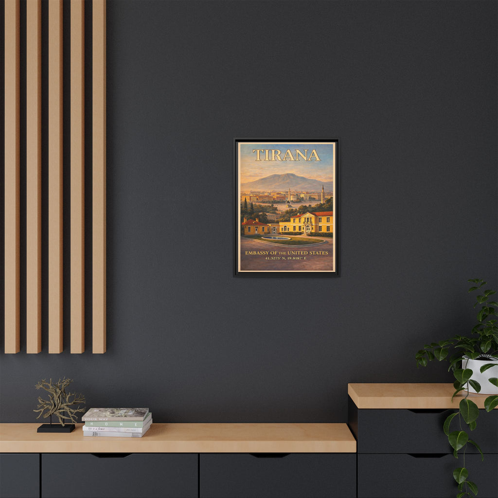 Tirana Embassy Wrapped Canvas Framed