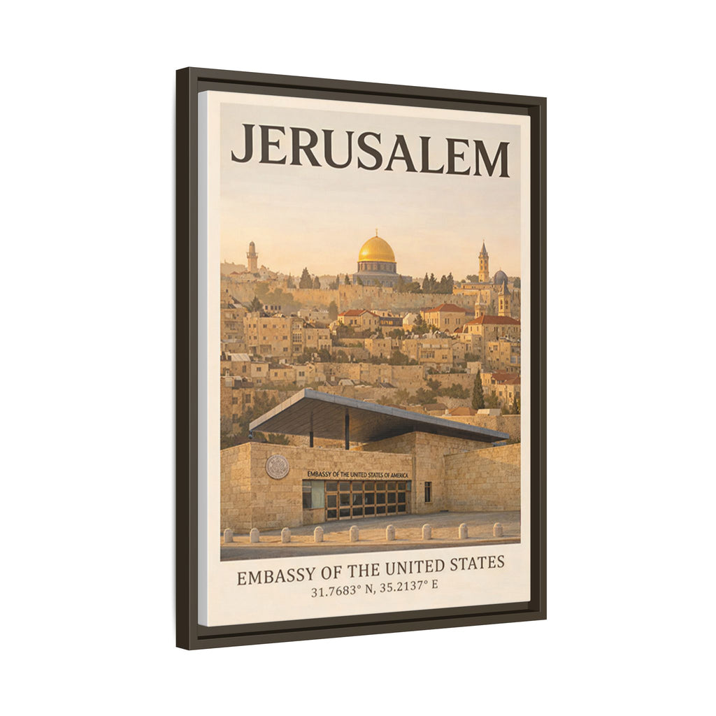 Jerusalem Embassy Wrapped Canvas Framed