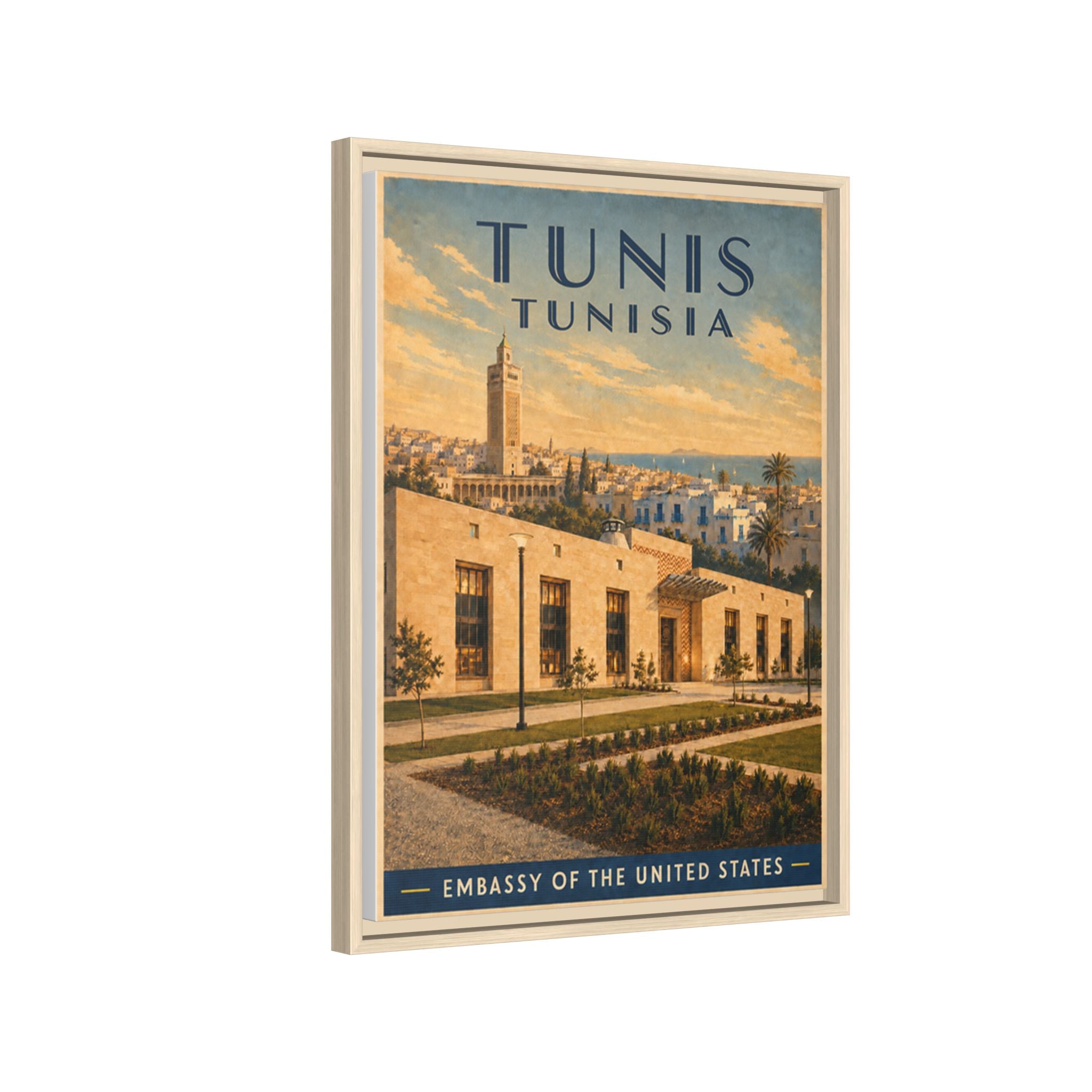 Tunis Embassy Wrapped Canvas Framed