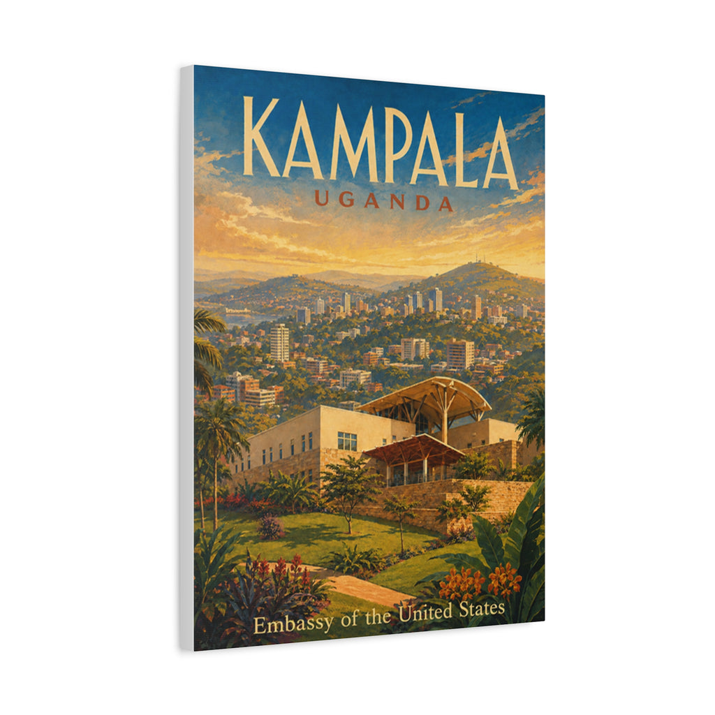 Kampala Uganda Embassy Wrapped Canvas