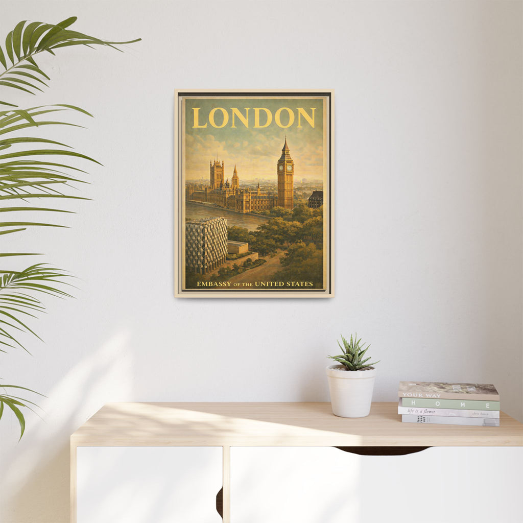 London Embassy Wrapped Canvas Framed