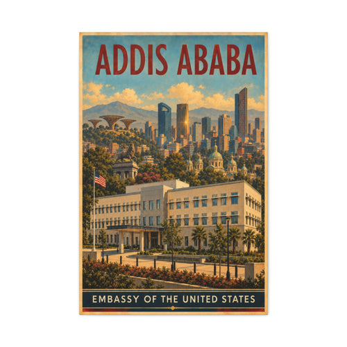 Addis Ababa Embassy Wrapped Canvas
