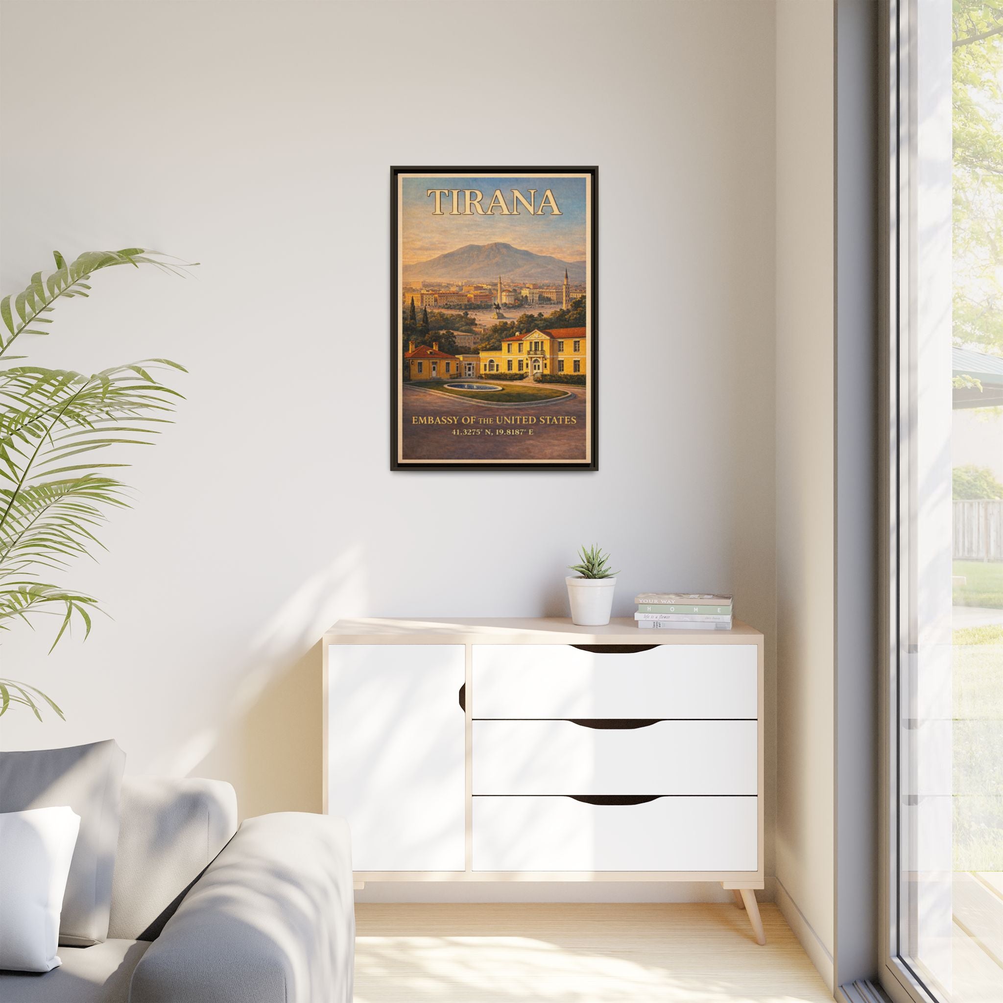 Tirana Embassy Wrapped Canvas Framed