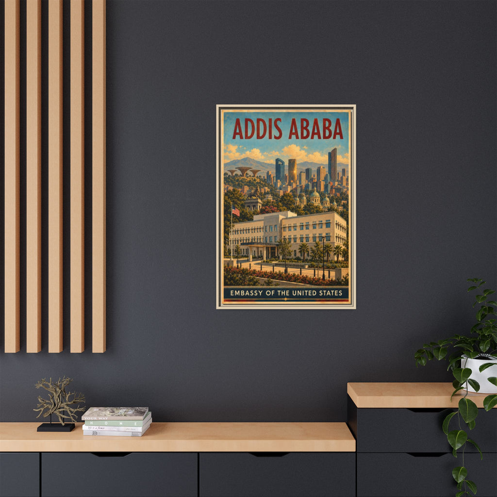 Addis Ababa Embassy Wrapped Canvas Framed