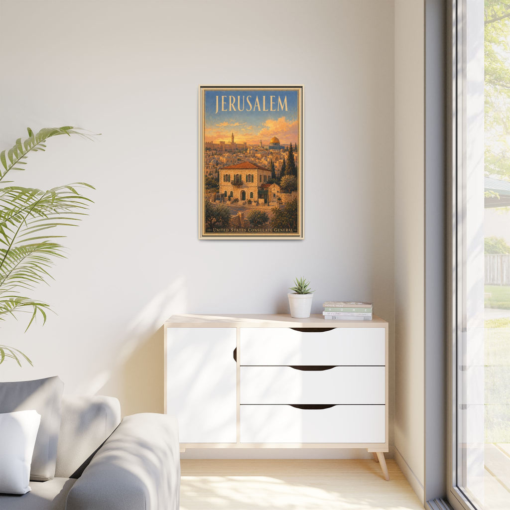 Jerusalem Consulate General Wrapped Canvas Framed