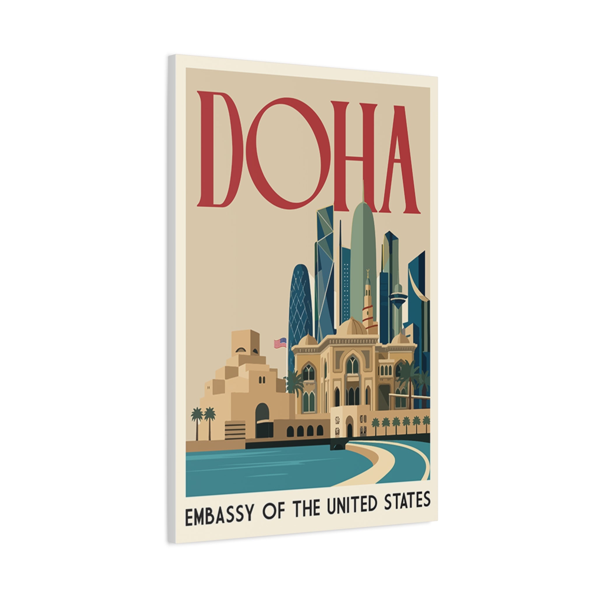 Doha Embassy Wrapped Canvas