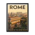 Rome Embassy Wrapped Canvas Framed