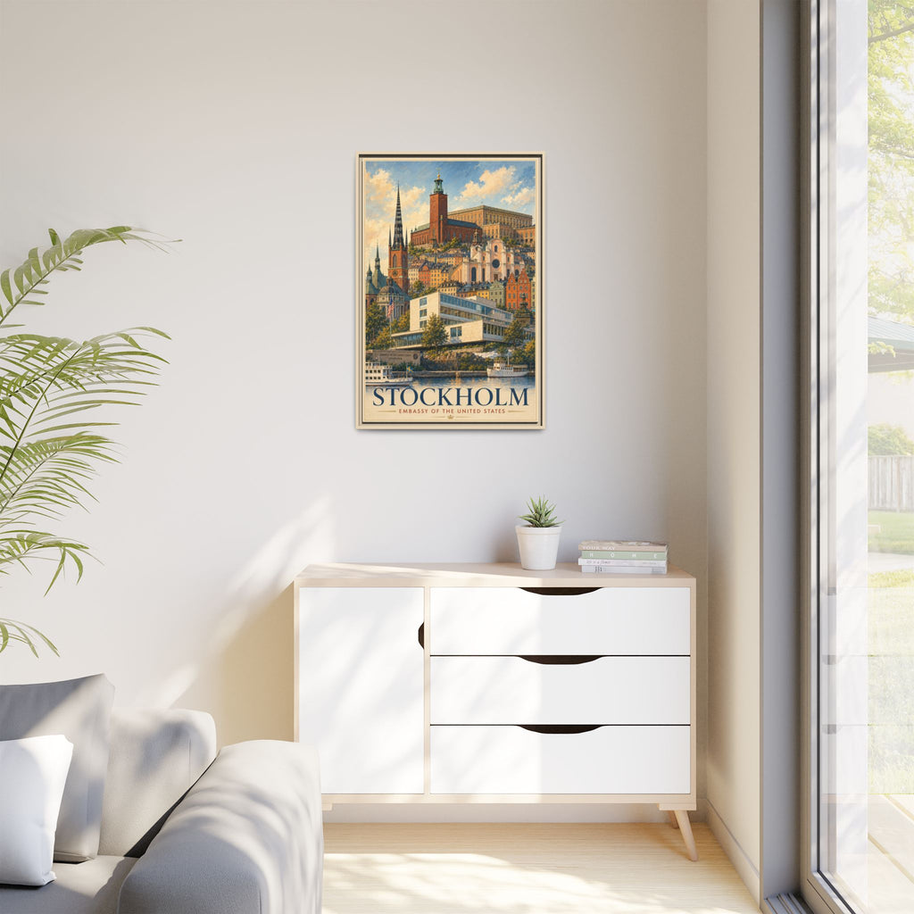 Stockholm Embassy Wrapped Canvas Framed