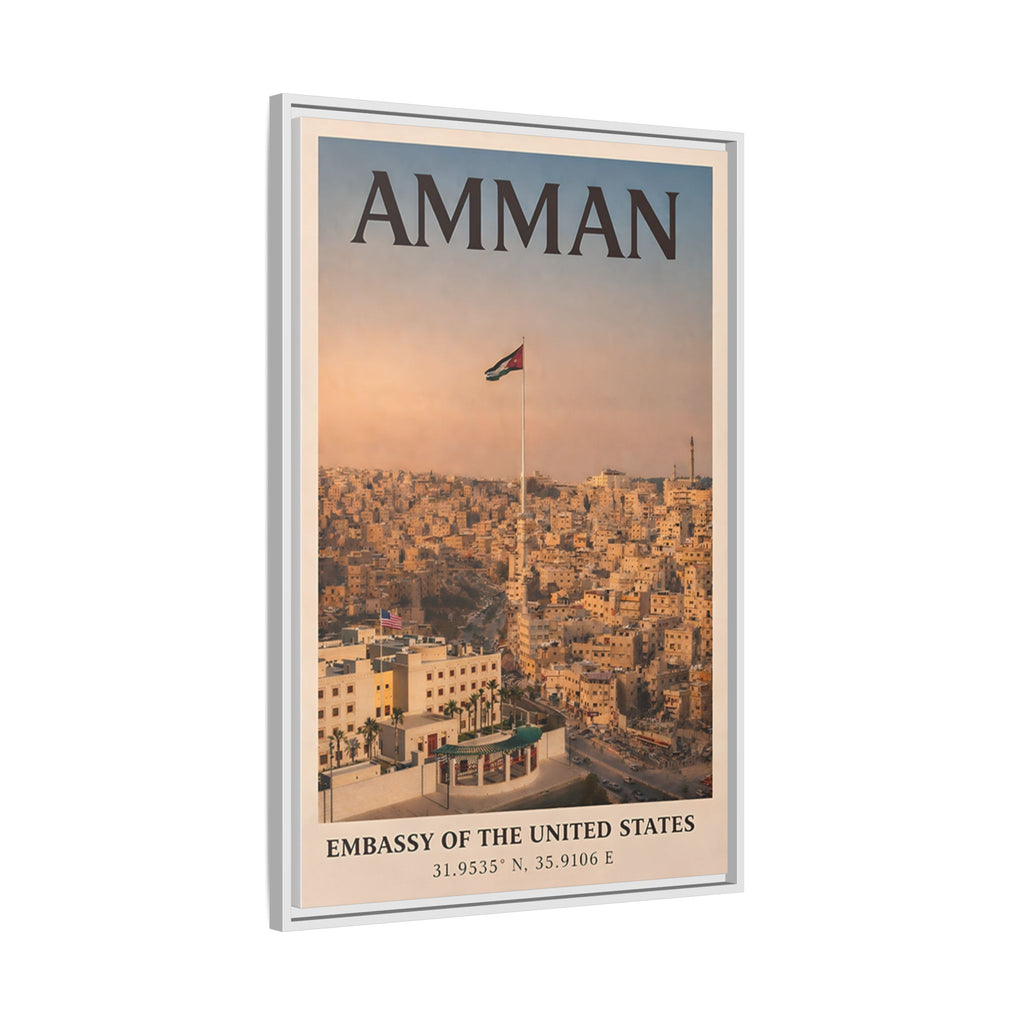 Amman Embassy Wrapped Canvas Framed