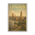 London Embassy Wrapped Canvas Framed