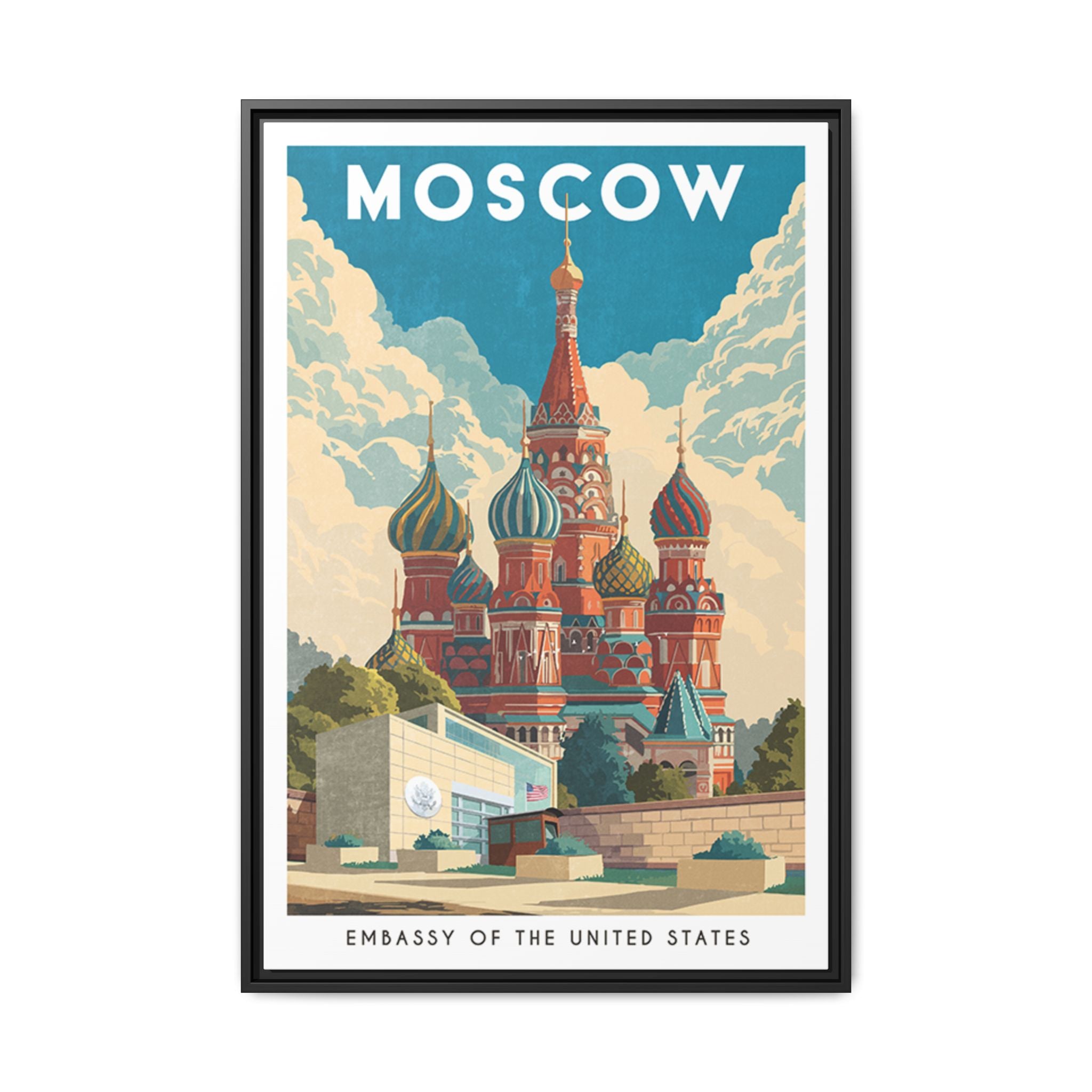 Moscow Embassy Wrapped Canvas Framed