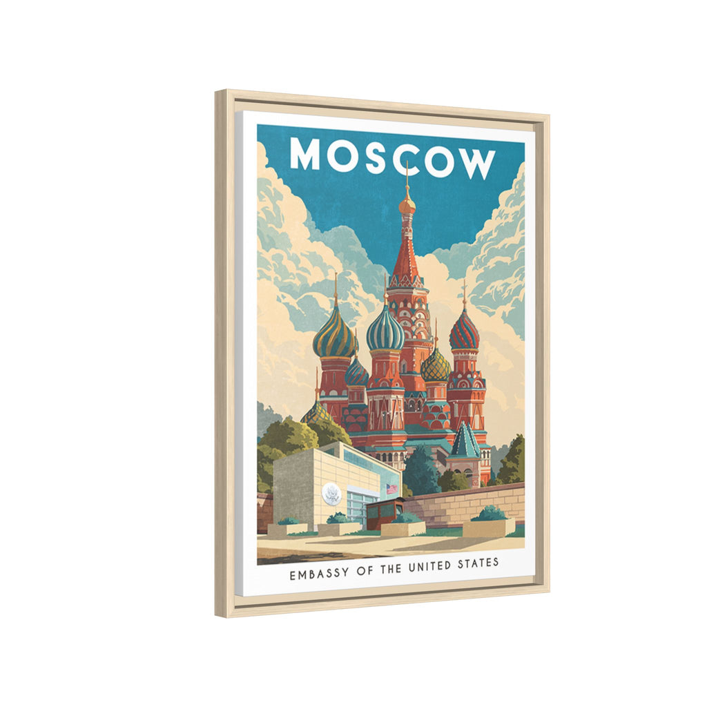 Moscow Embassy Wrapped Canvas Framed