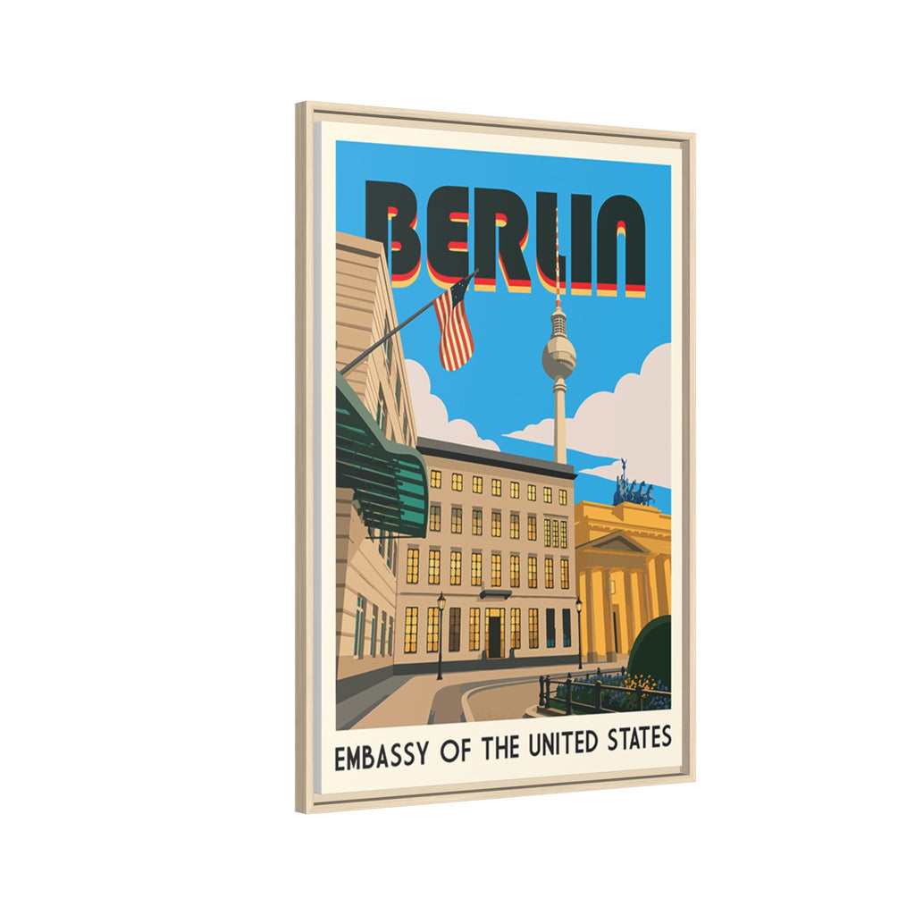 Berlin Embassy Wrapped Canvas Framed