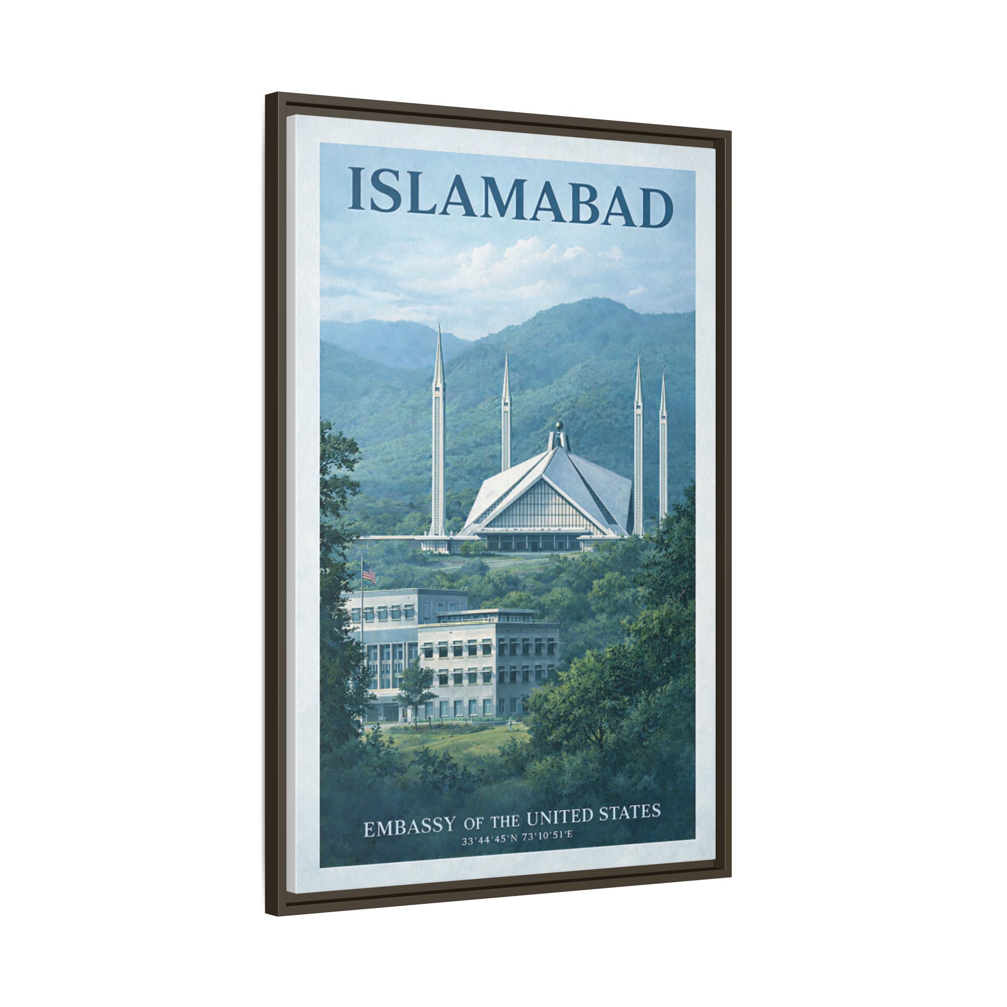 Islamabad Embassy Wrapped Canvas Framed