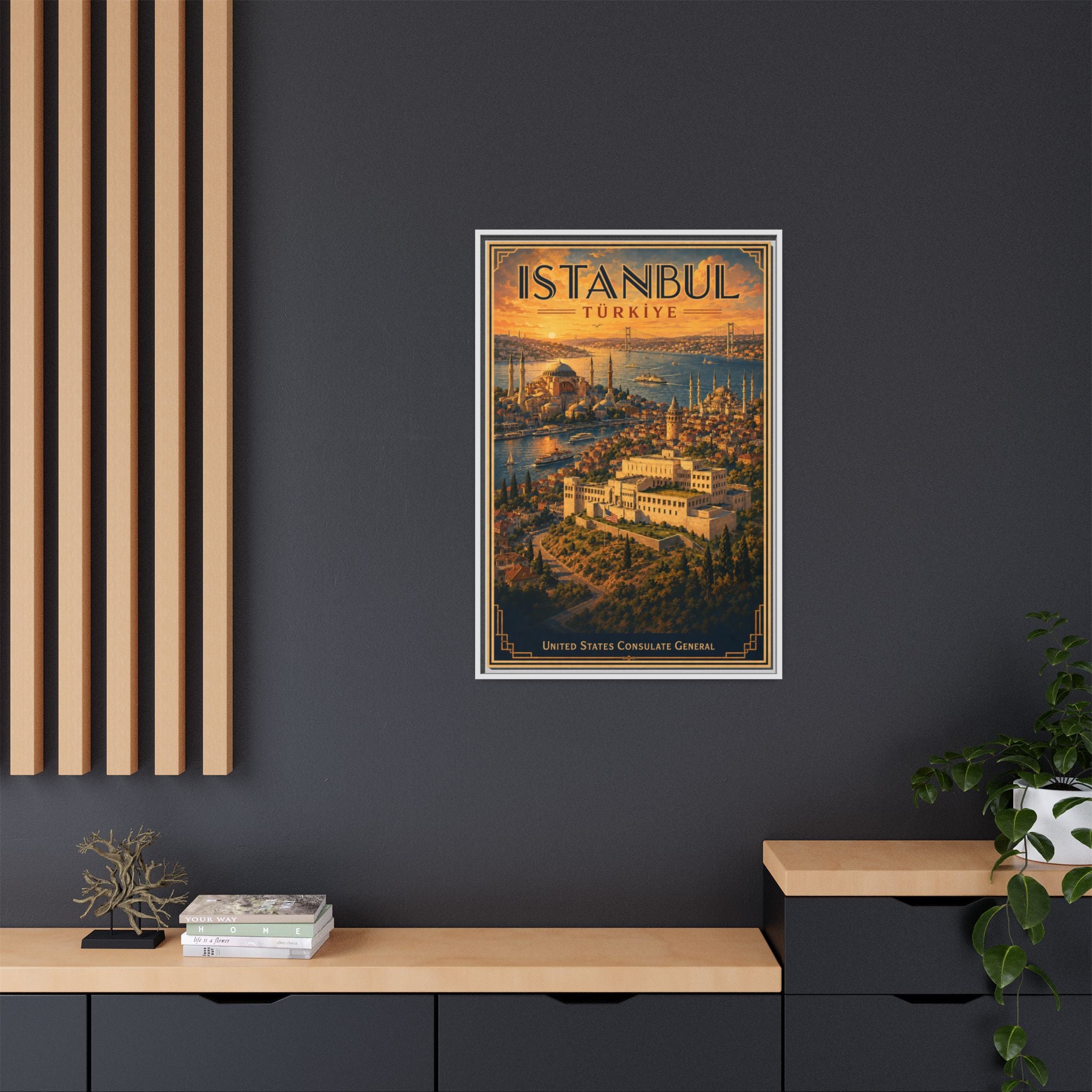 Istanbul Consulate General Wrapped Canvas Framed