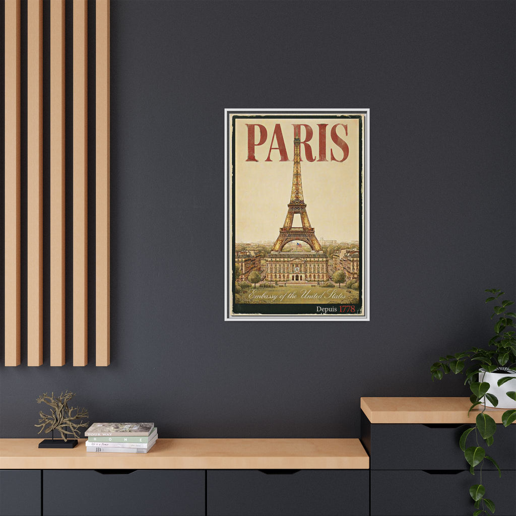 Paris Embassy Wrapped Canvas Framed