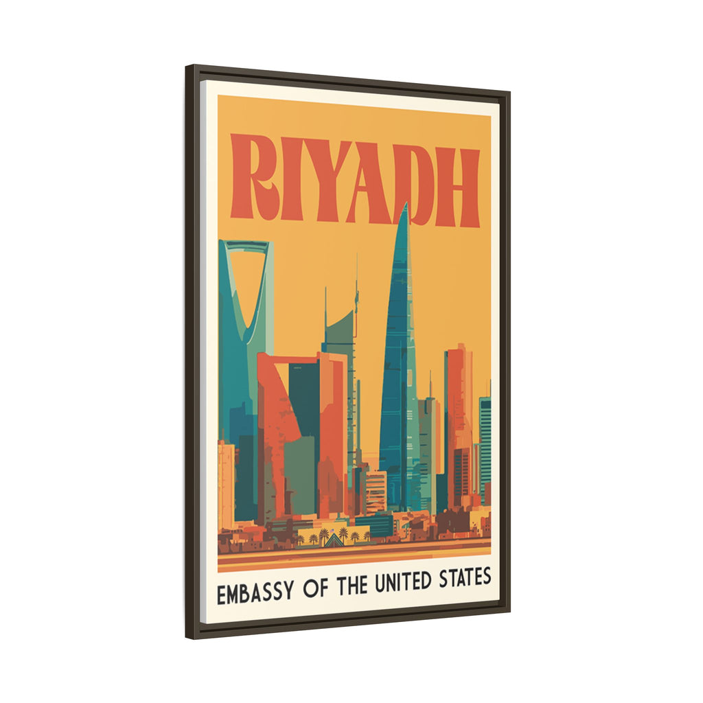 Riyadh Embassy Wrapped Canvas Framed