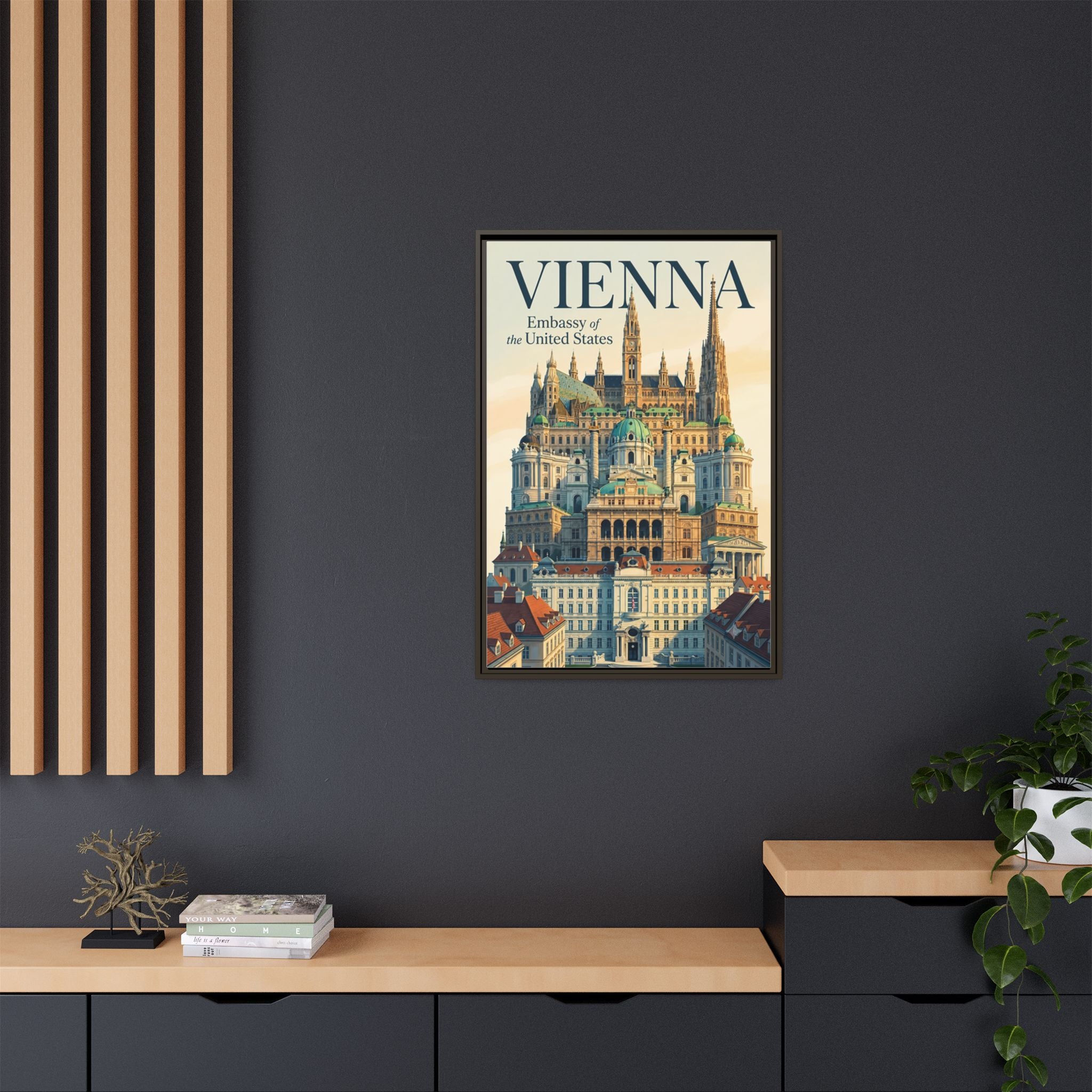 Vienna Embassy Wrapped Canvas Framed
