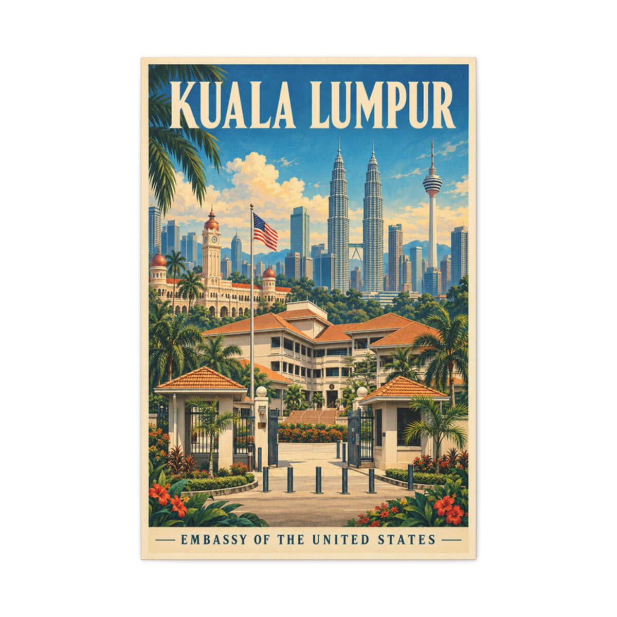 Kuala Lumpur Embassy Wrapped Canvas