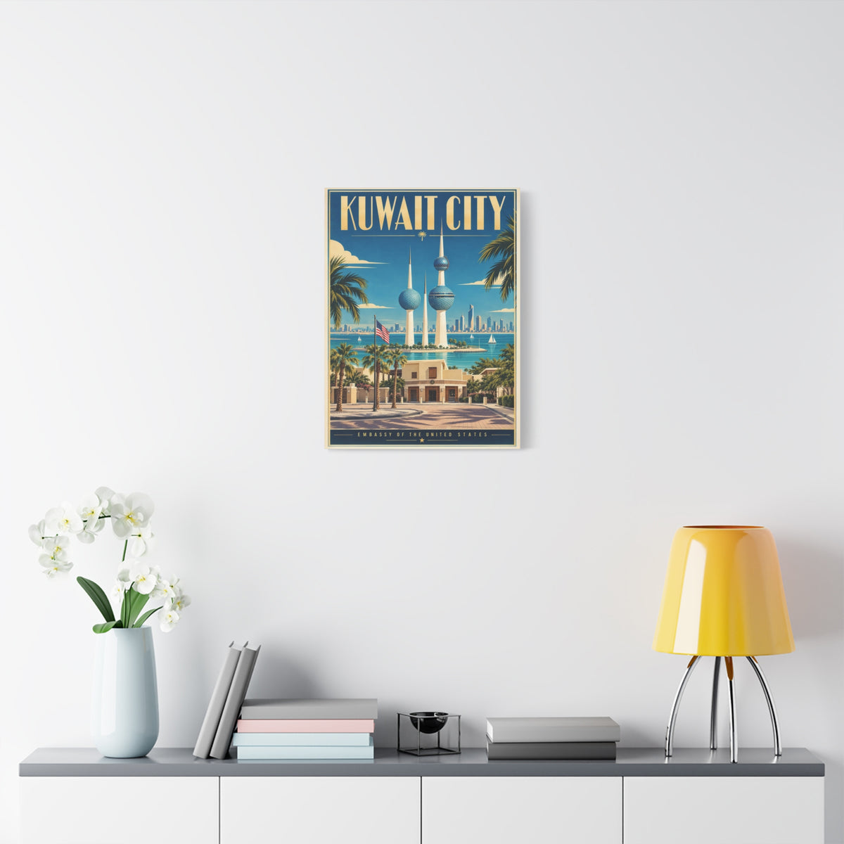 Kuwait City Embassy Wrapped Canvas