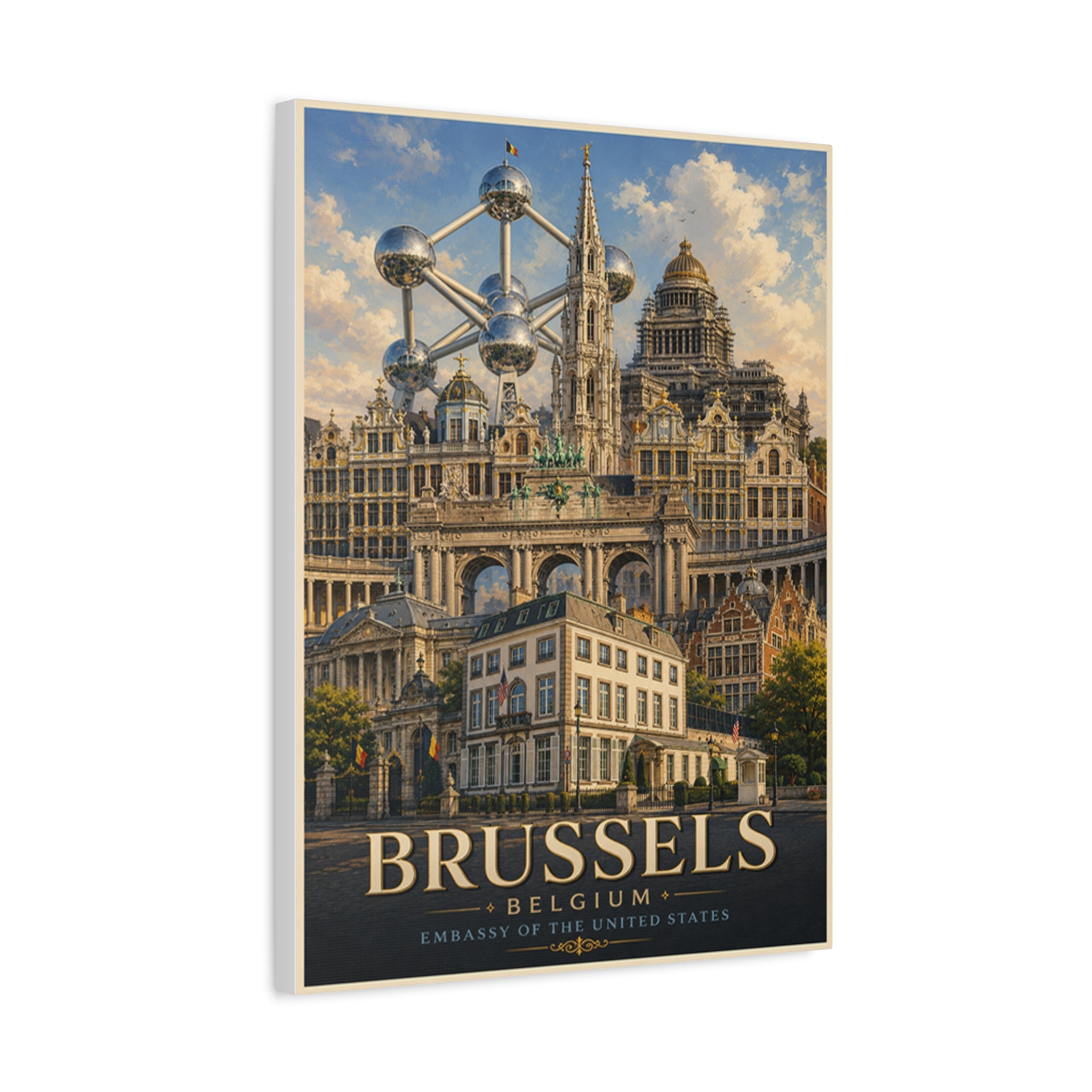 Brussels Embassy Wrapped Canvas