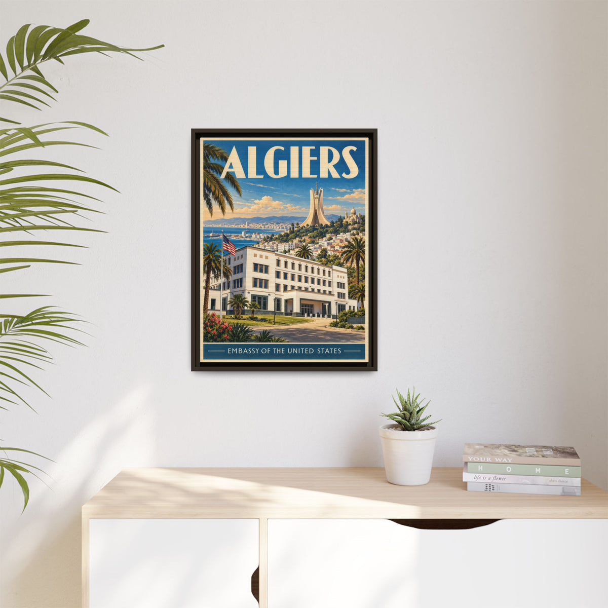 Algiers Embassy Wrapped Canvas Framed