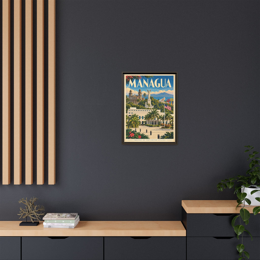 Managua Embassy Wrapped Canvas Framed