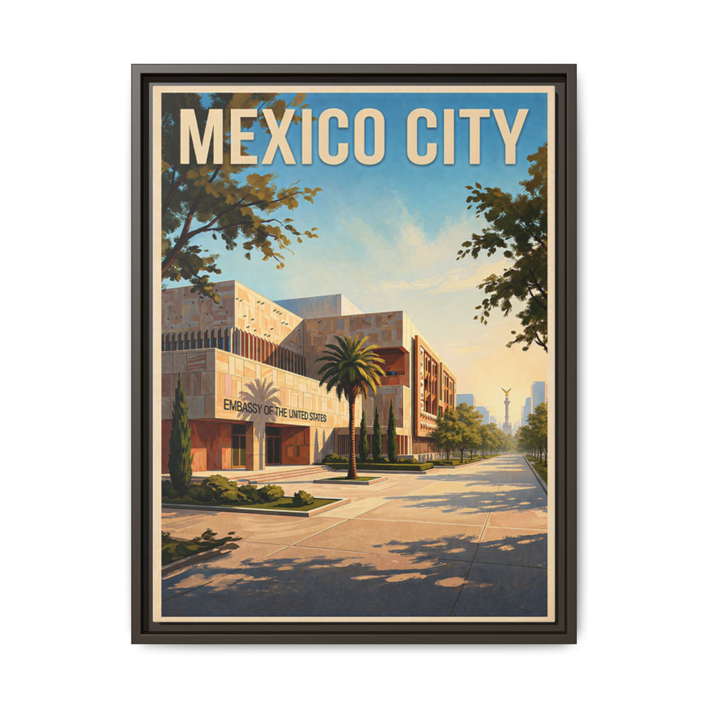 Mexico City Embassy Wrapped Canvas Framed
