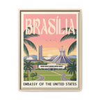 Brasília Embassy Wrapped Canvas Framed