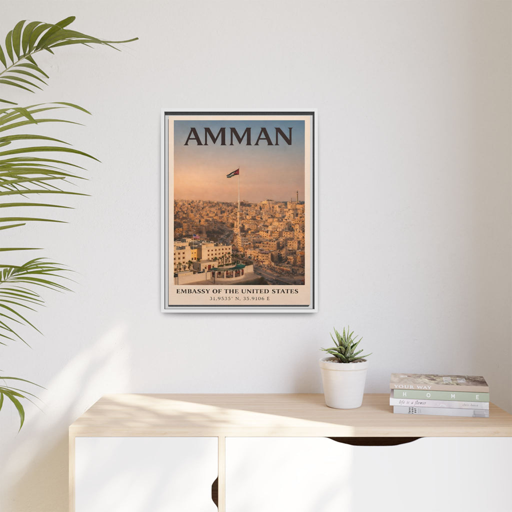 Amman Embassy Wrapped Canvas Framed