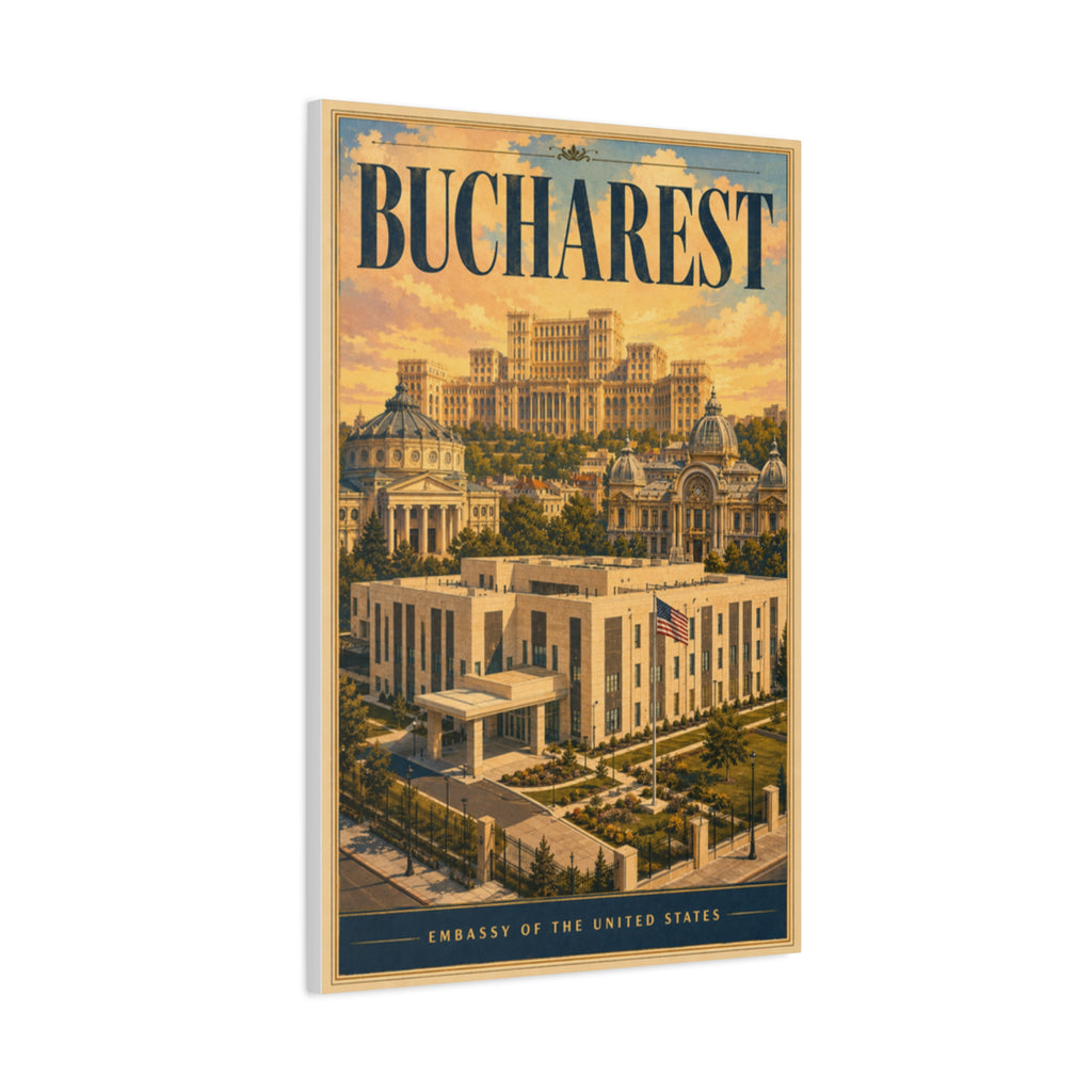 Bucharest Embassy Wrapped Canvas