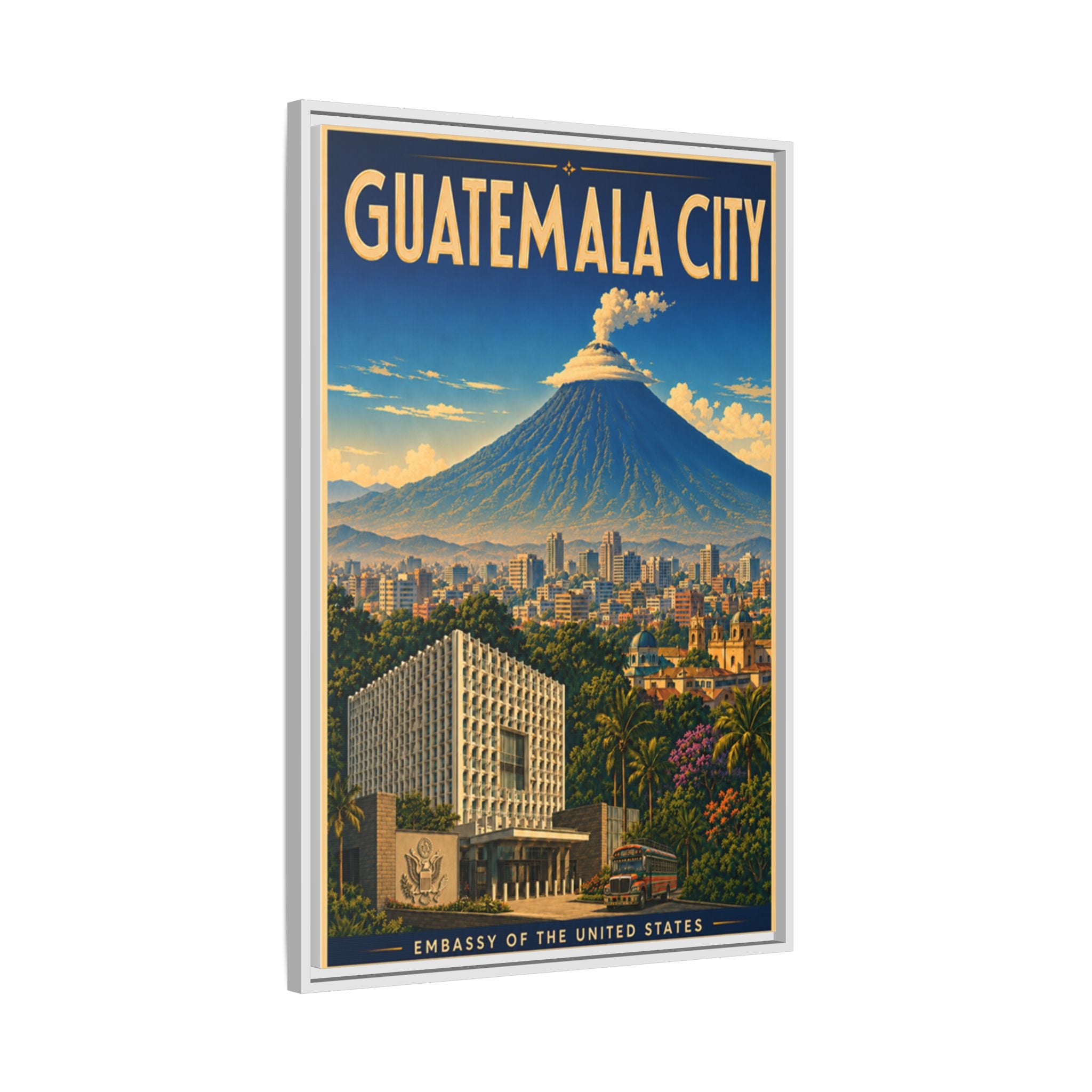 Guatemala City Embassy Wrapped Canvas Framed