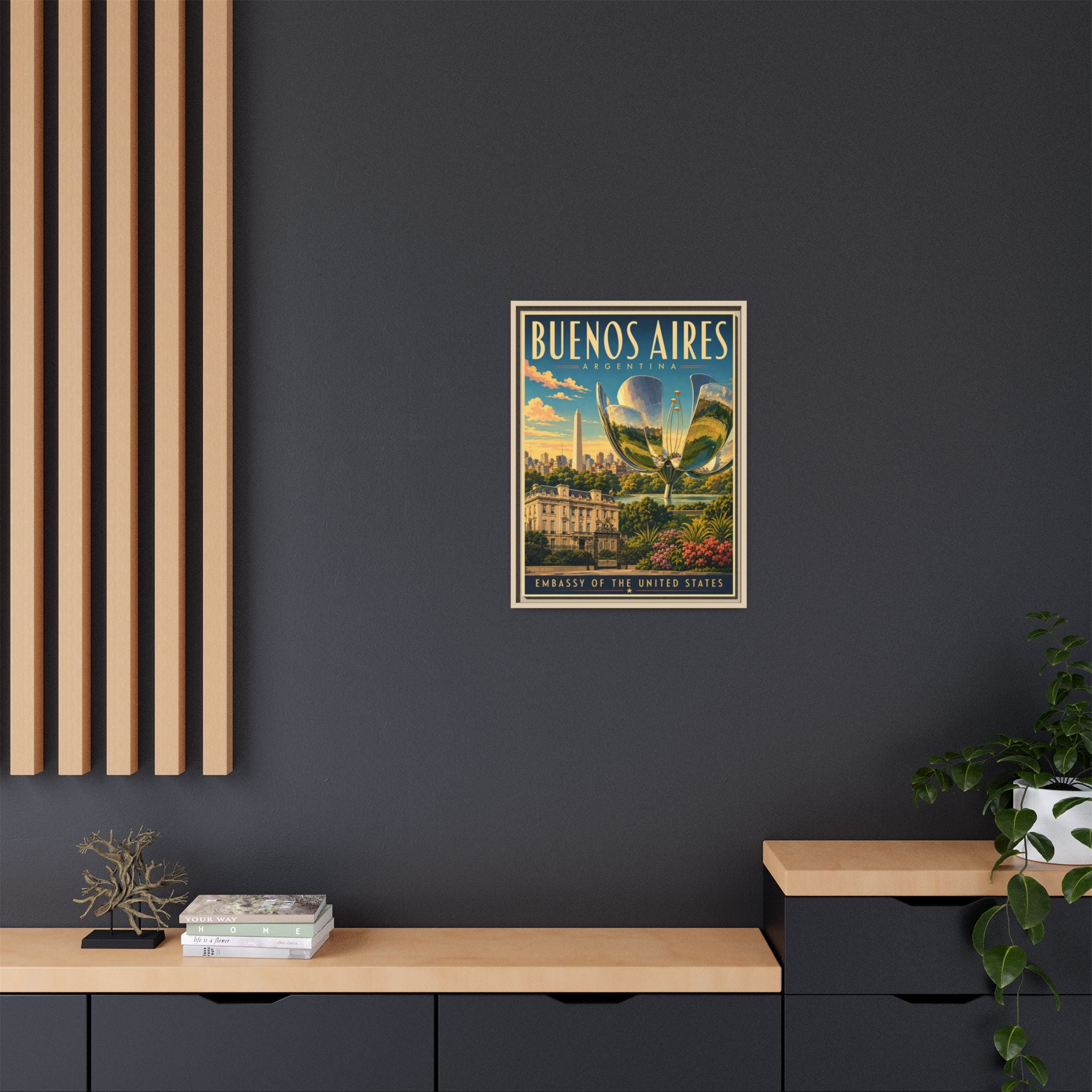 Buenos Aires Embassy Wrapped Canvas Framed