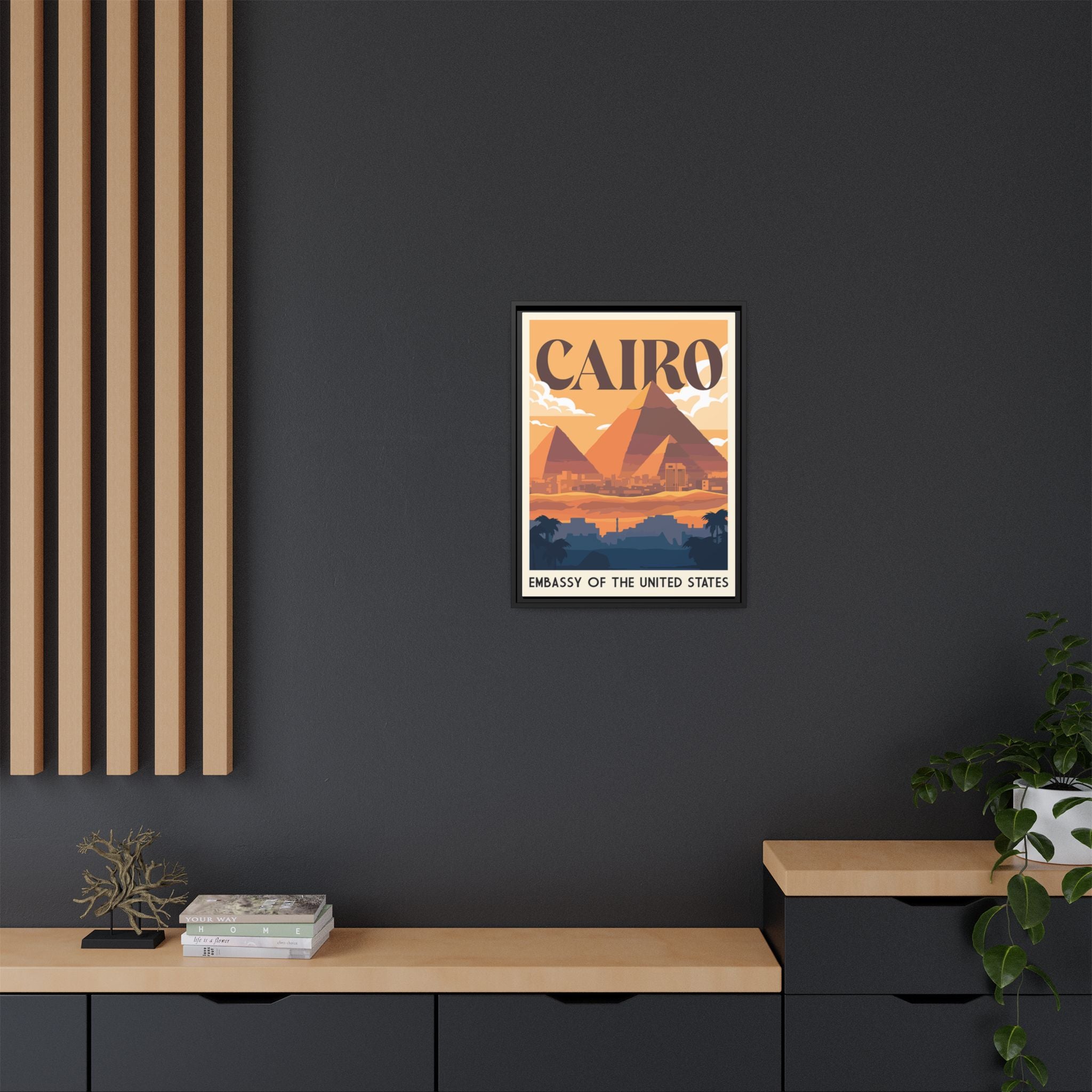 Cairo Embassy Wrapped Canvas Framed