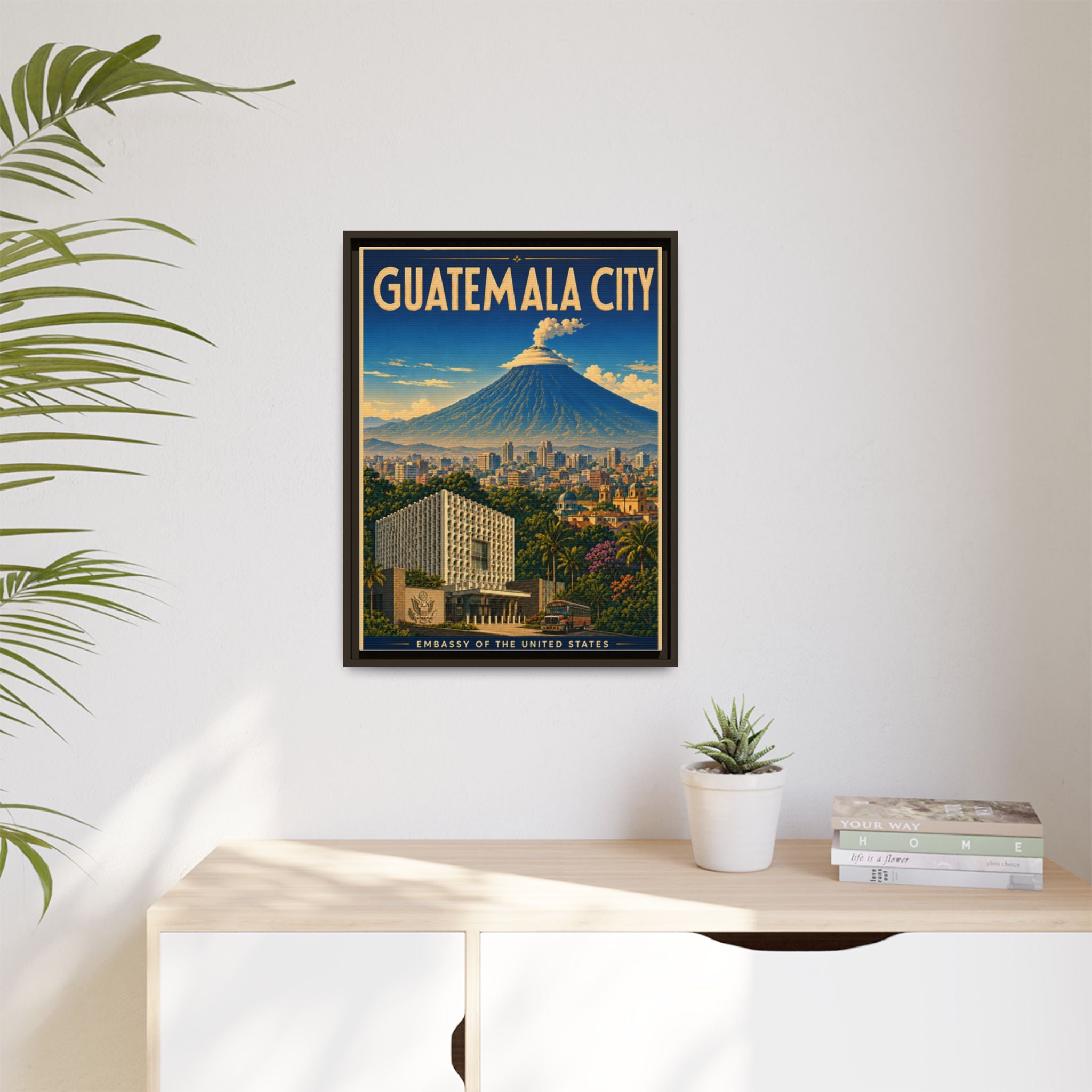 Guatemala City Embassy Wrapped Canvas Framed