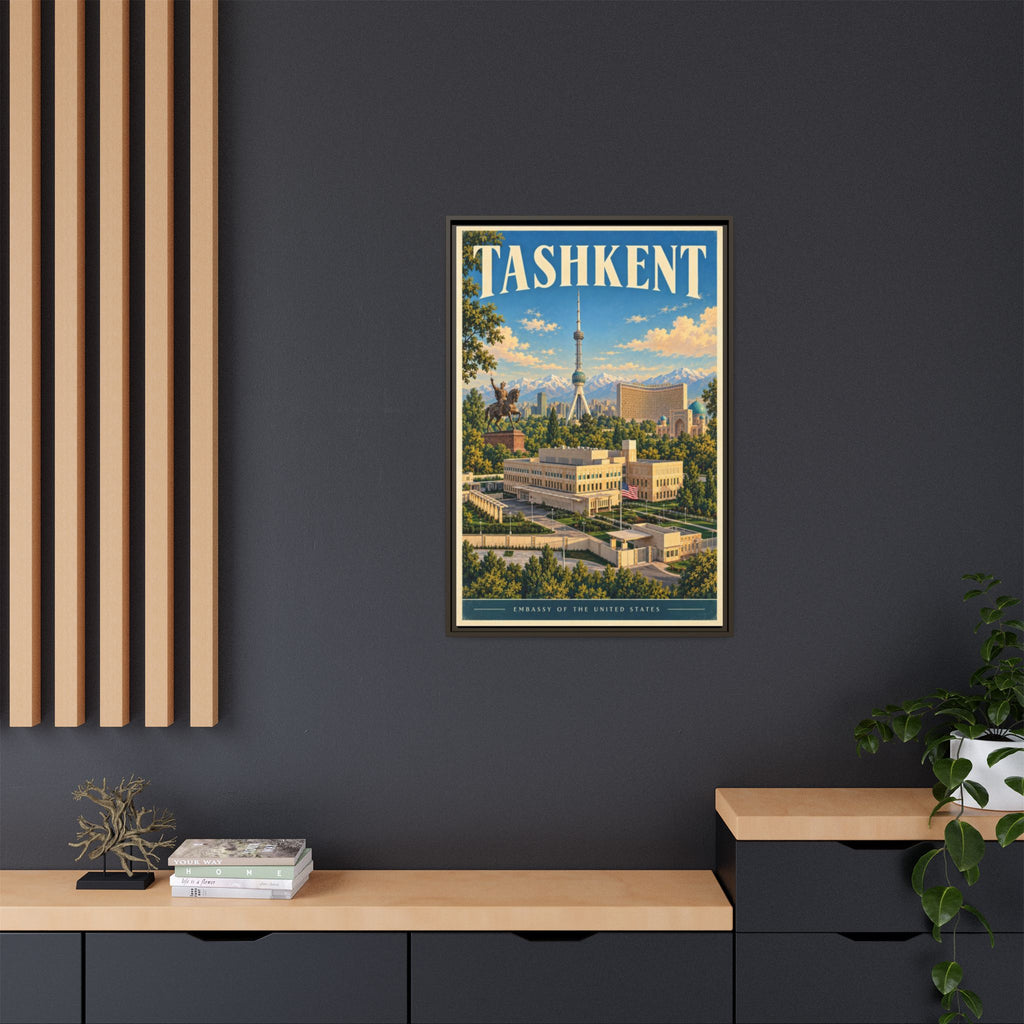 Tashkent Embassy Wrapped Canvas Framed