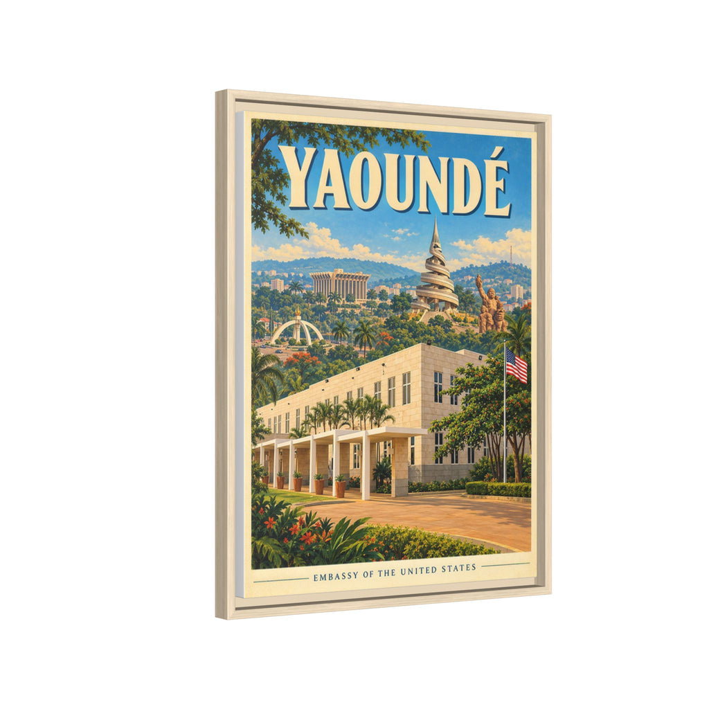 Yaoundé Embassy Wrapped Canvas Framed