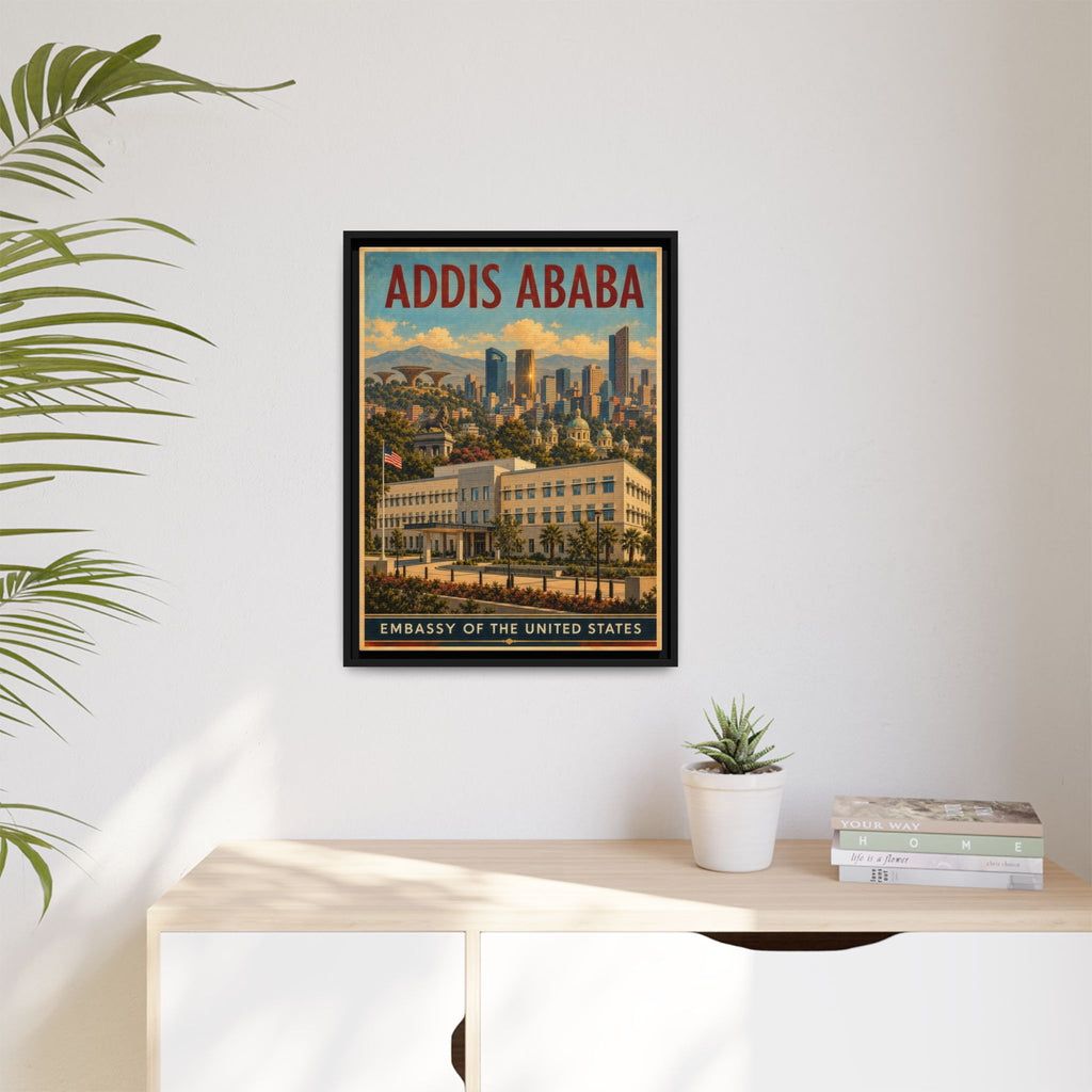 Addis Ababa Embassy Wrapped Canvas Framed
