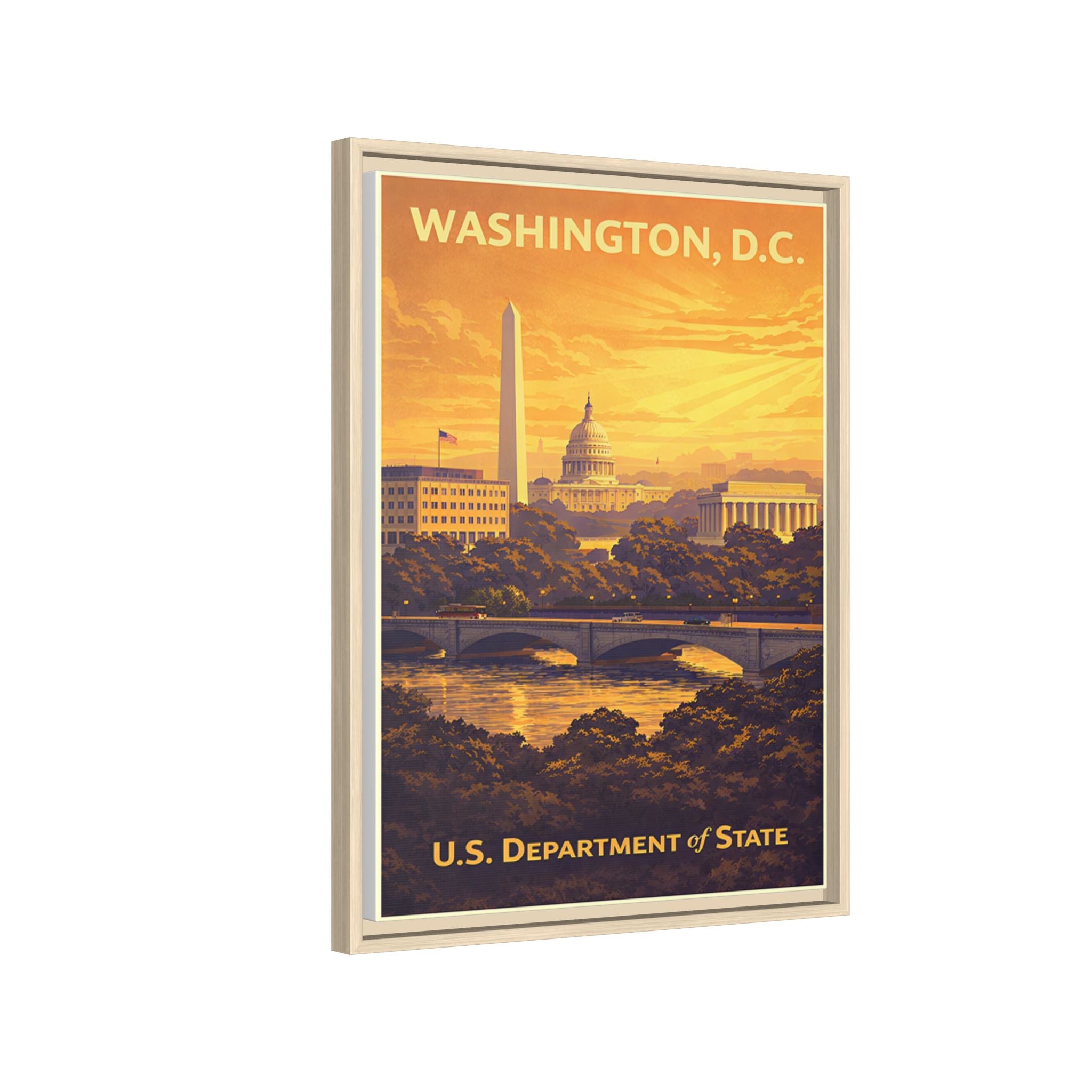 Washington D.C. Department of State Wrapped Canvas Framed
