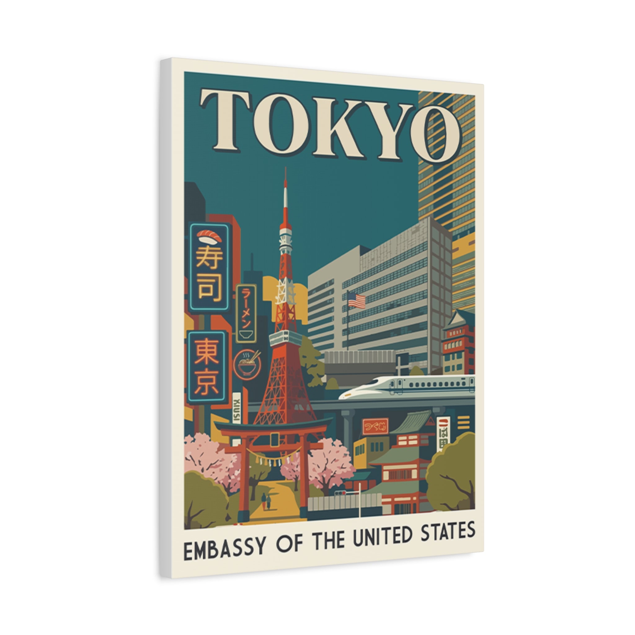 Tokyo Embassy Wrapped Canvas