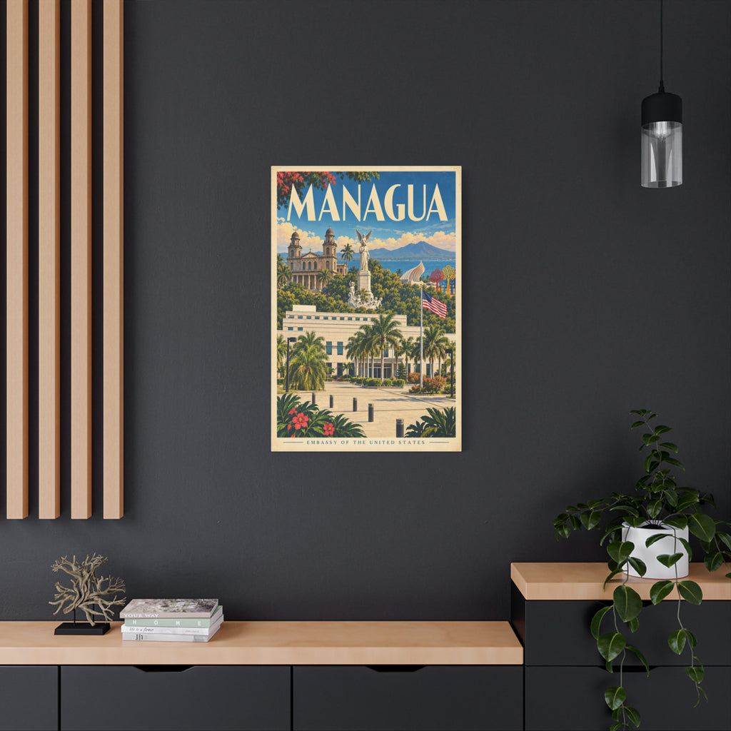 Managua Embassy Wrapped Canvas