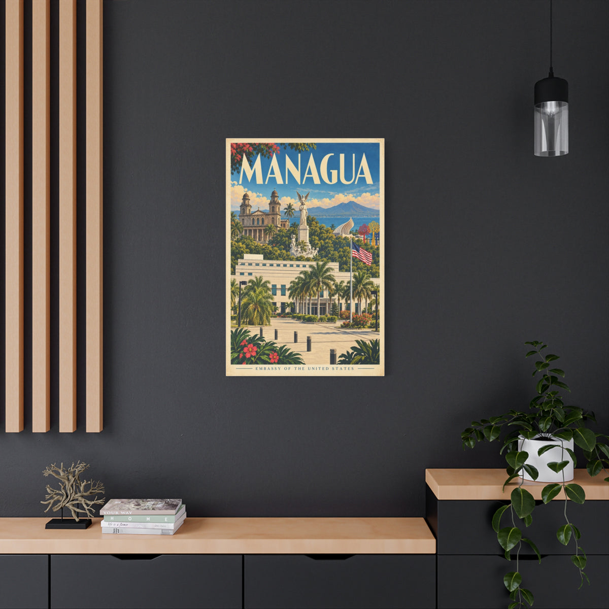 Managua Embassy Wrapped Canvas