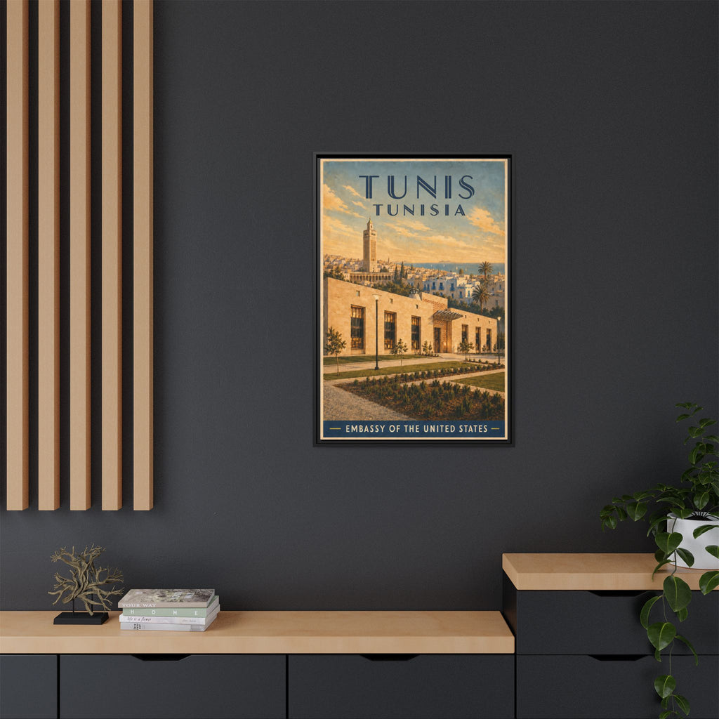 Tunis Embassy Wrapped Canvas Framed
