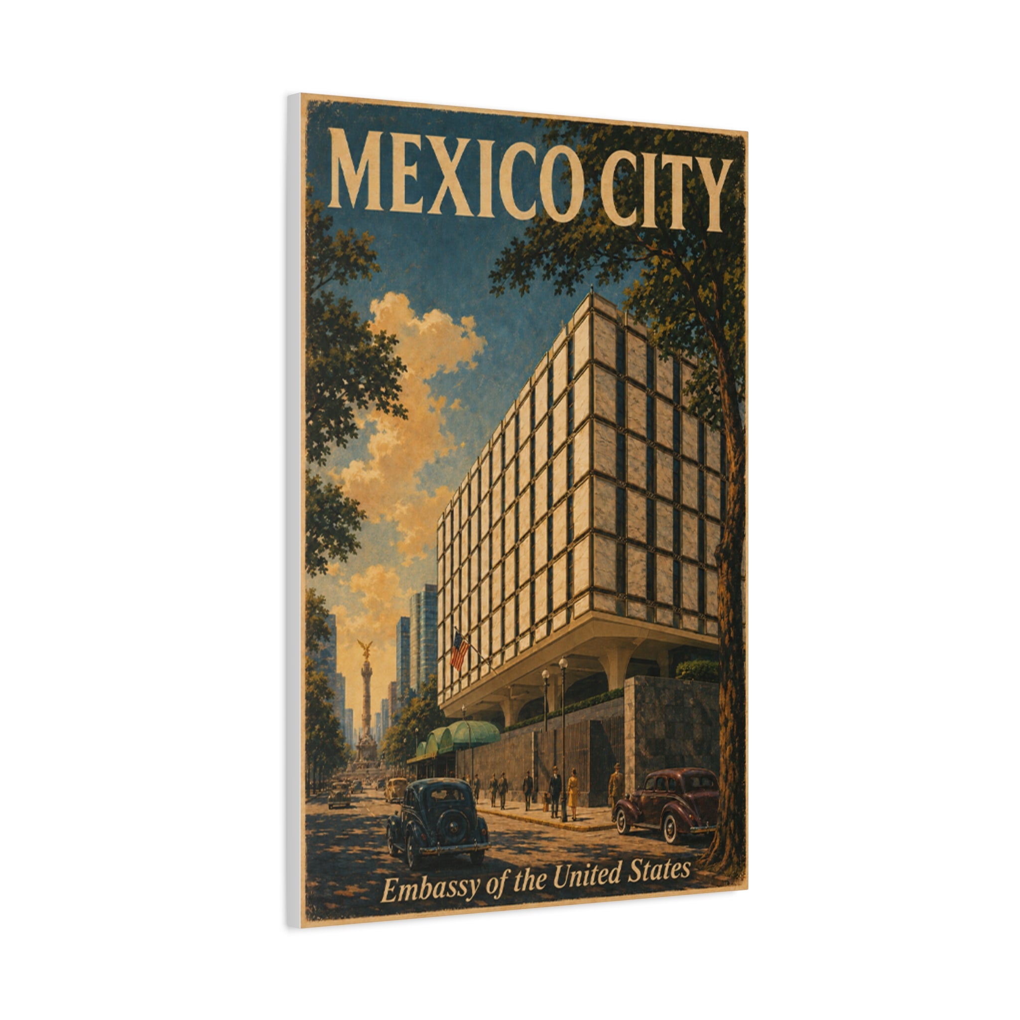 Mexico City Embassy Wrapped Canvas
