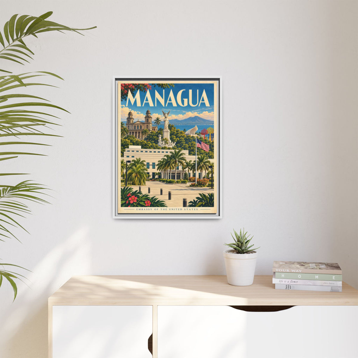 Managua Embassy Wrapped Canvas Framed